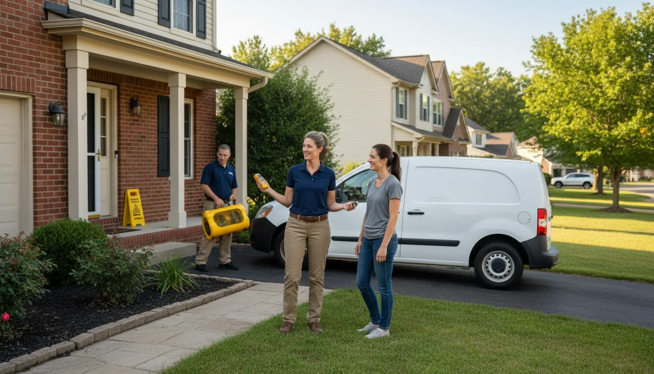 Residential water damage restoration in South Pekin, IL
